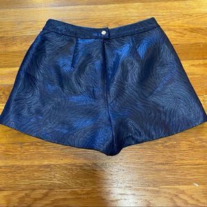 Rachel Rachel Roy shiny navy damask high waist shorts